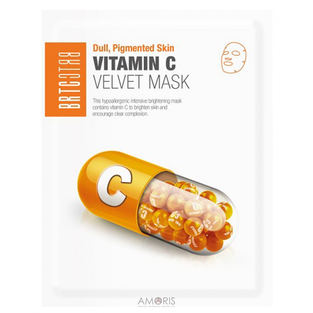 Осветляющая тканевая маска с витамином C для тусклой кожи лица