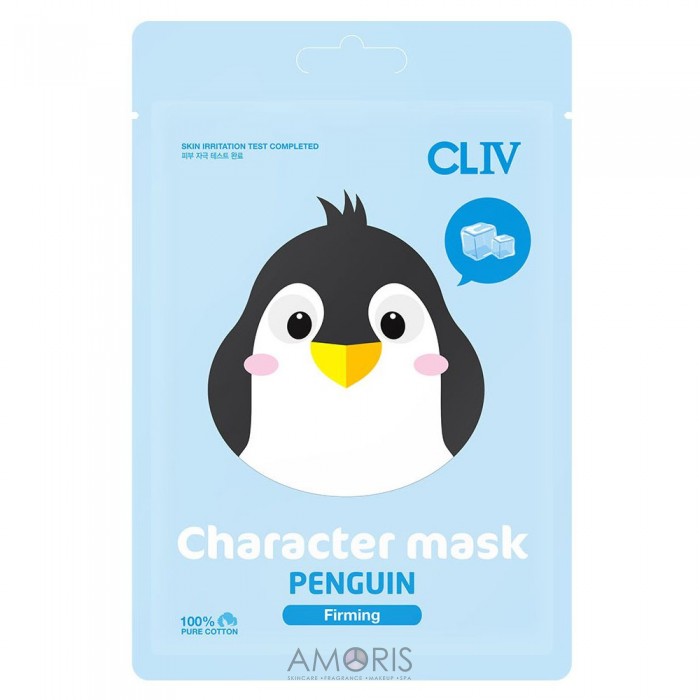 Тканевая маска для упругости кожи лица пингвин