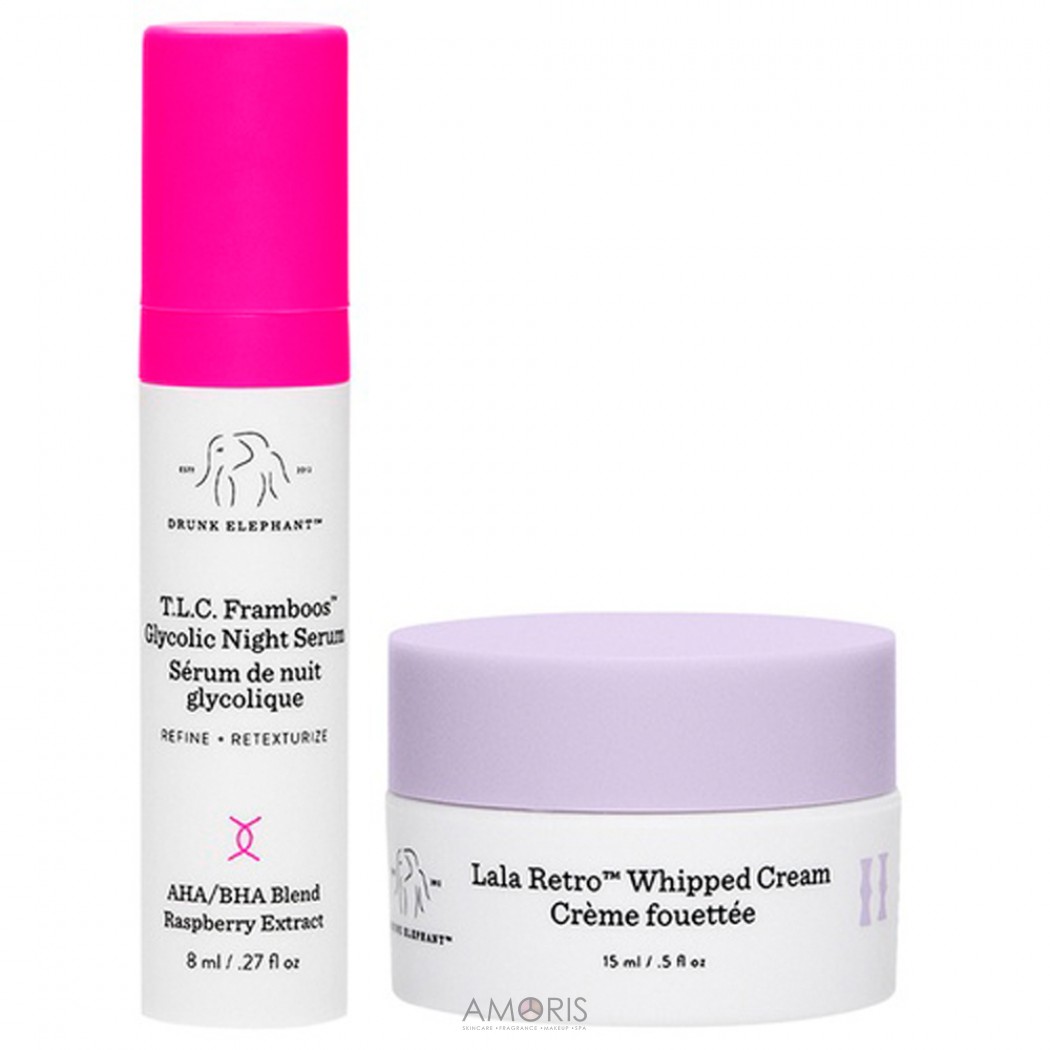 Набор миниатюр гликолевая ночная сыворотка + крем для лица