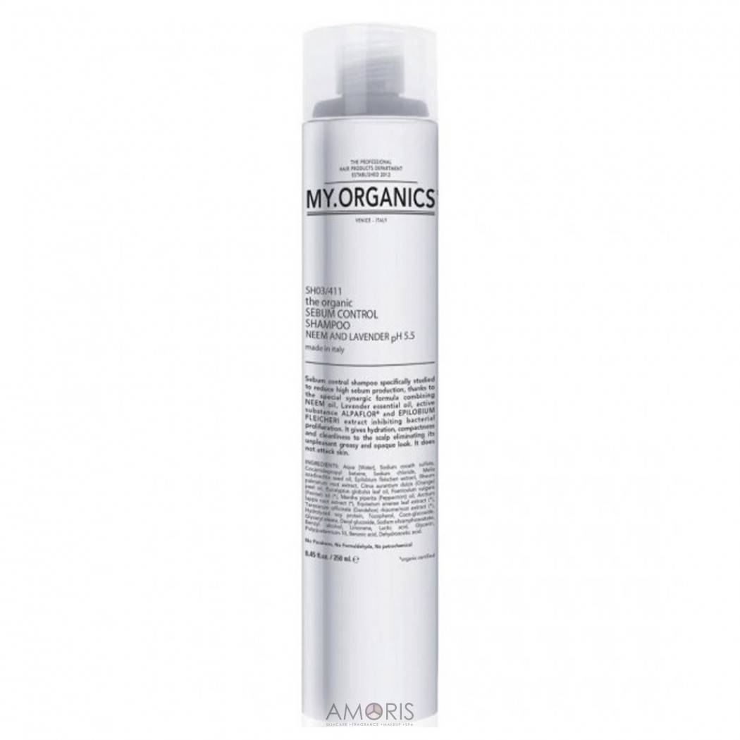 Шампунь для зменшення жирності шкіри голови з оліями Німа та лаванди, ALPAFLOR та EPILOBIUM