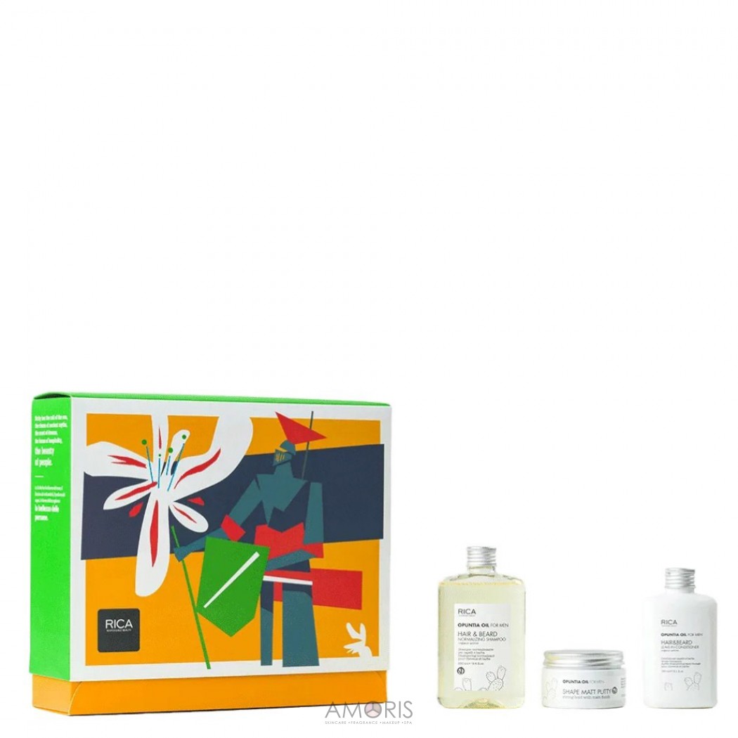 Подарунковий чоловічий набір для догляду за волоссям з маслом опунції.