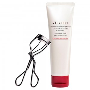 Shiseido Eyelash Curler and Clarifying Cleansing Foam Bundle
