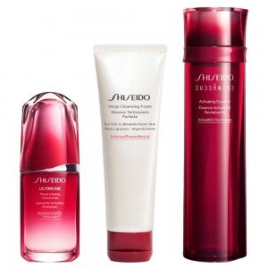 Shiseido Ultimune Power Infusing Serum, Foam & Eudermine Essence Bundle