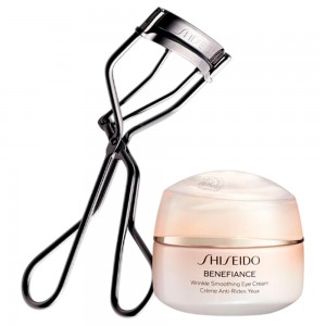 Shiseido Eyelash Curler and Benefiance Wrinkle Smoothing Eye Cream Bundle